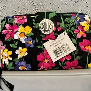 Vera Bradley Wildflower Garden Turnlock Wallet